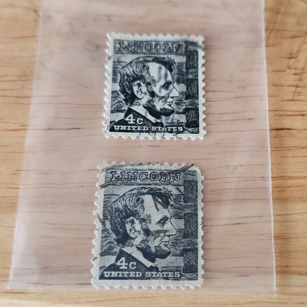 2x 4 c 1965 Lincoln Stamp